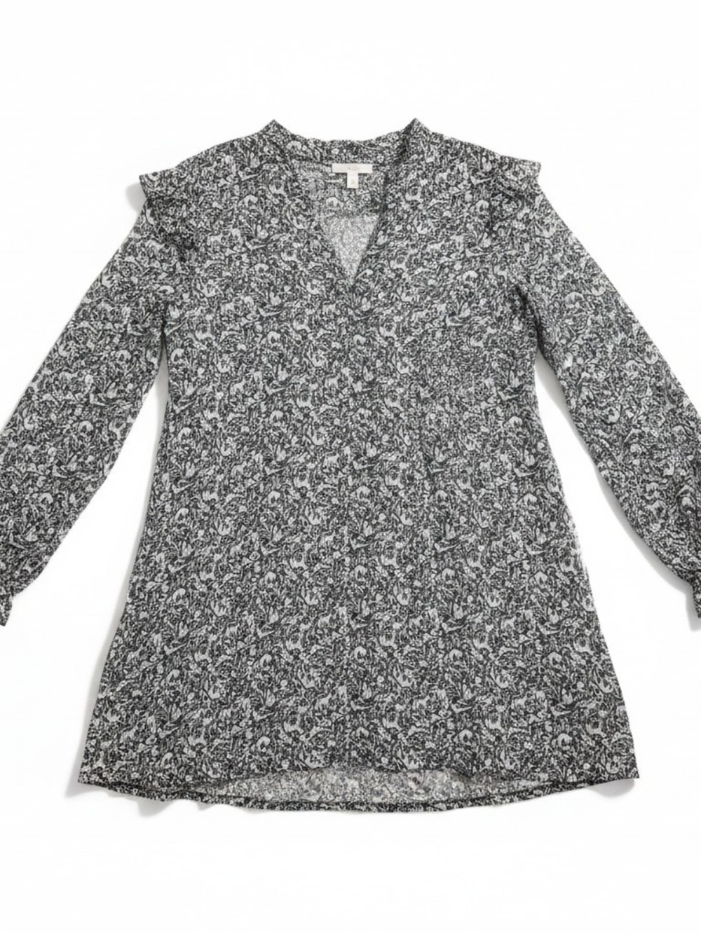 LC Lauren Conrad Navy & White Floral V-Neck Tunic In Large